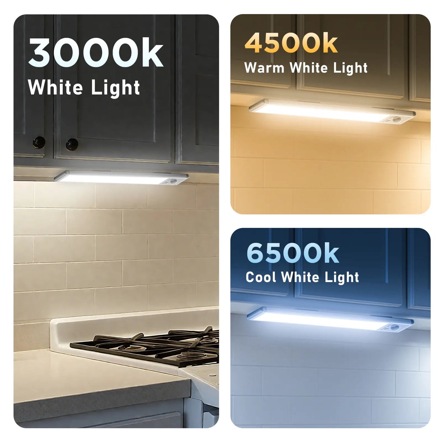 Motion Sensor Under Cabinet Lights | USB Rechargeable Dimmable LED Lights for Kitchen Closet Stairs & Garage